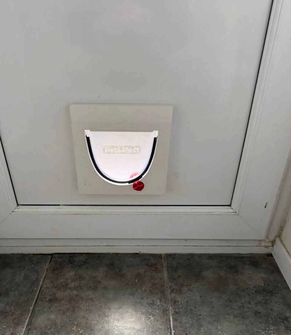 Same door panel with a pet flap fitted